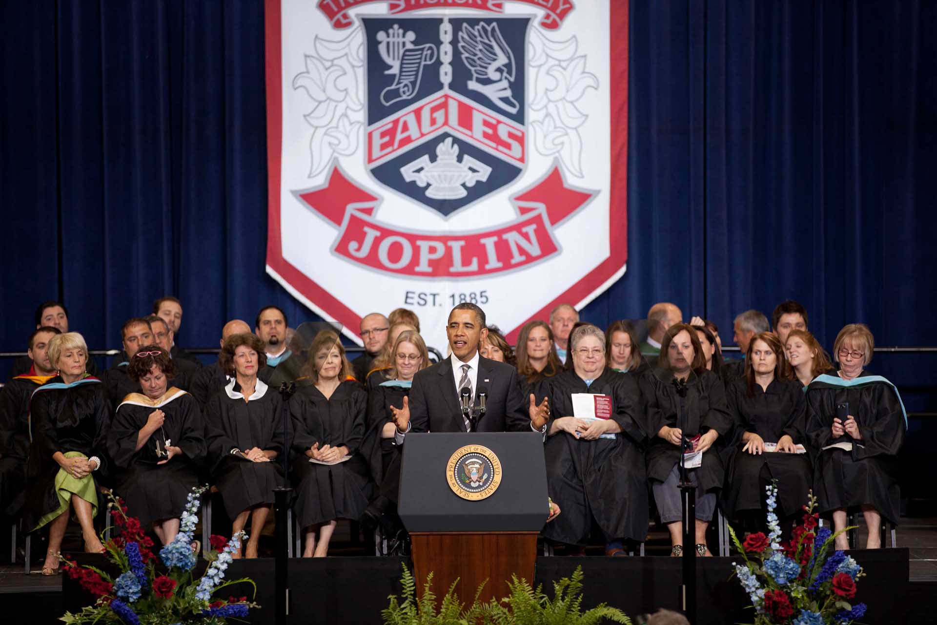 President Barack Obama delivers the commencement address to the graduating seniors of Joplin High School (May 21, 2012)