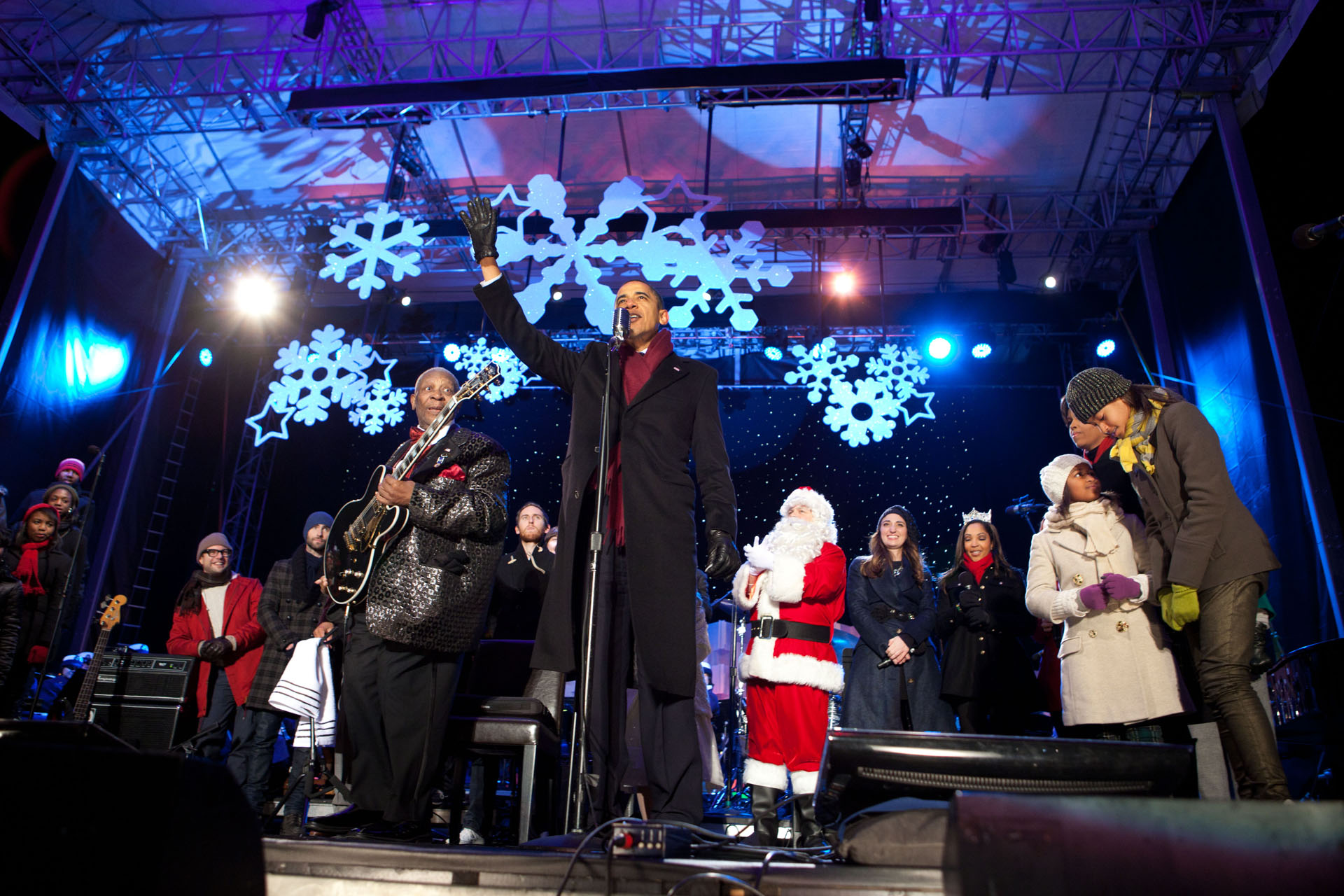 The President On Stage at the National Christmas Tree Lighting