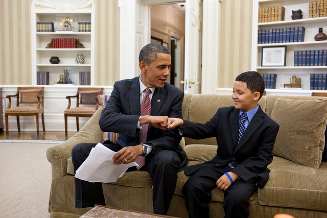 President Obama Fist Bumps Make-a-Wish Child Diego Diaz 