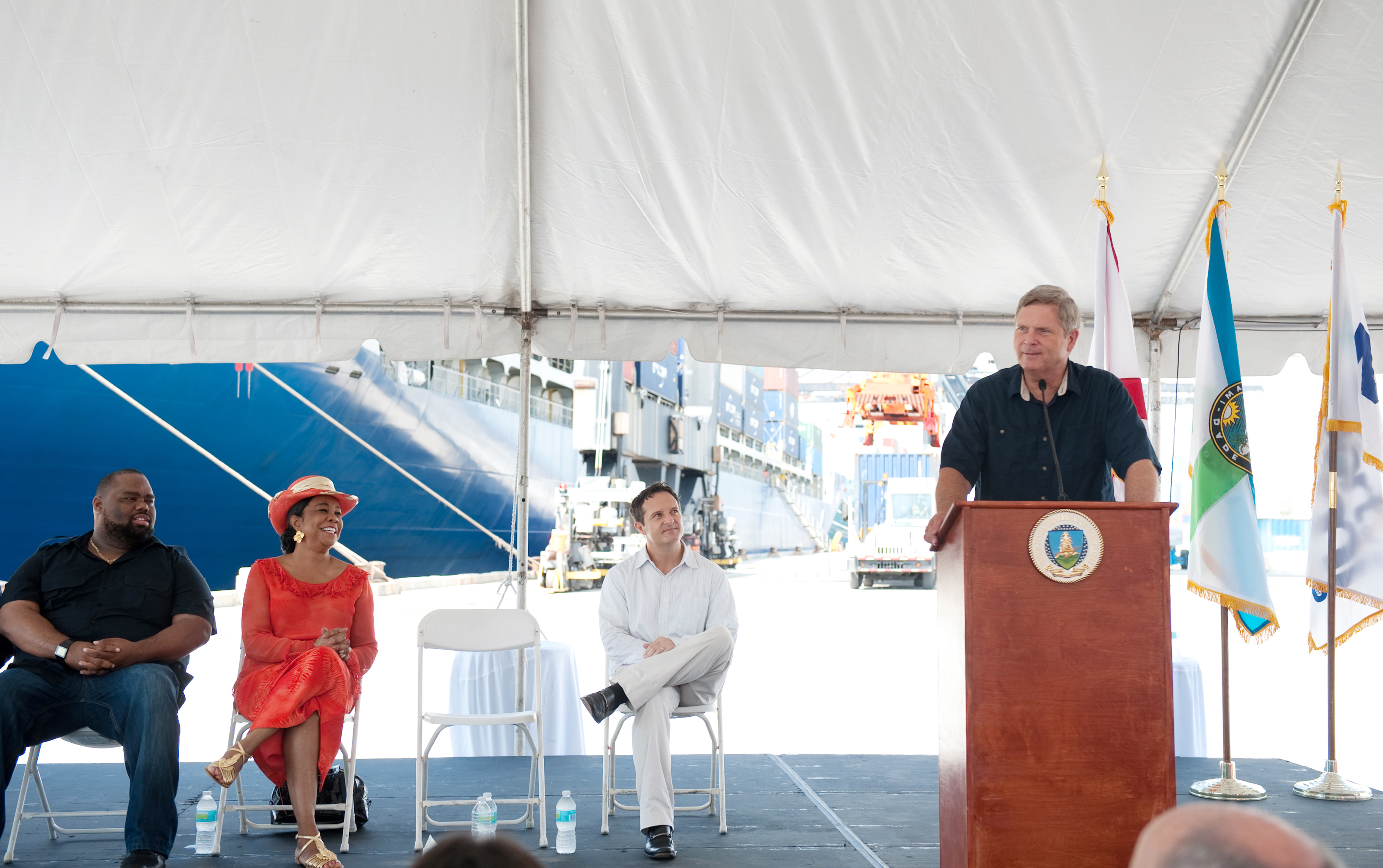 Agriculture Secretary Tom Vilsack speaks at the Port of Miami