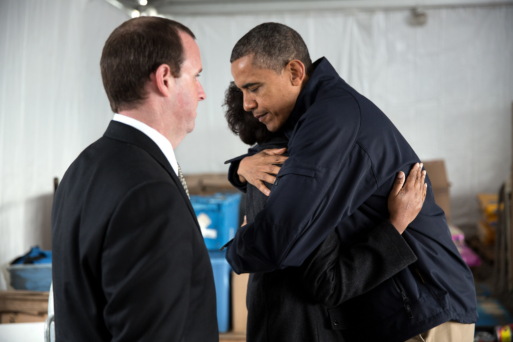 President Obama Hugs Glenda Moore, Staten Island, N.Y., Nov. 15, 2012