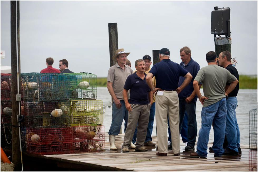 Vice President Biden Talks with Local Fishermen 