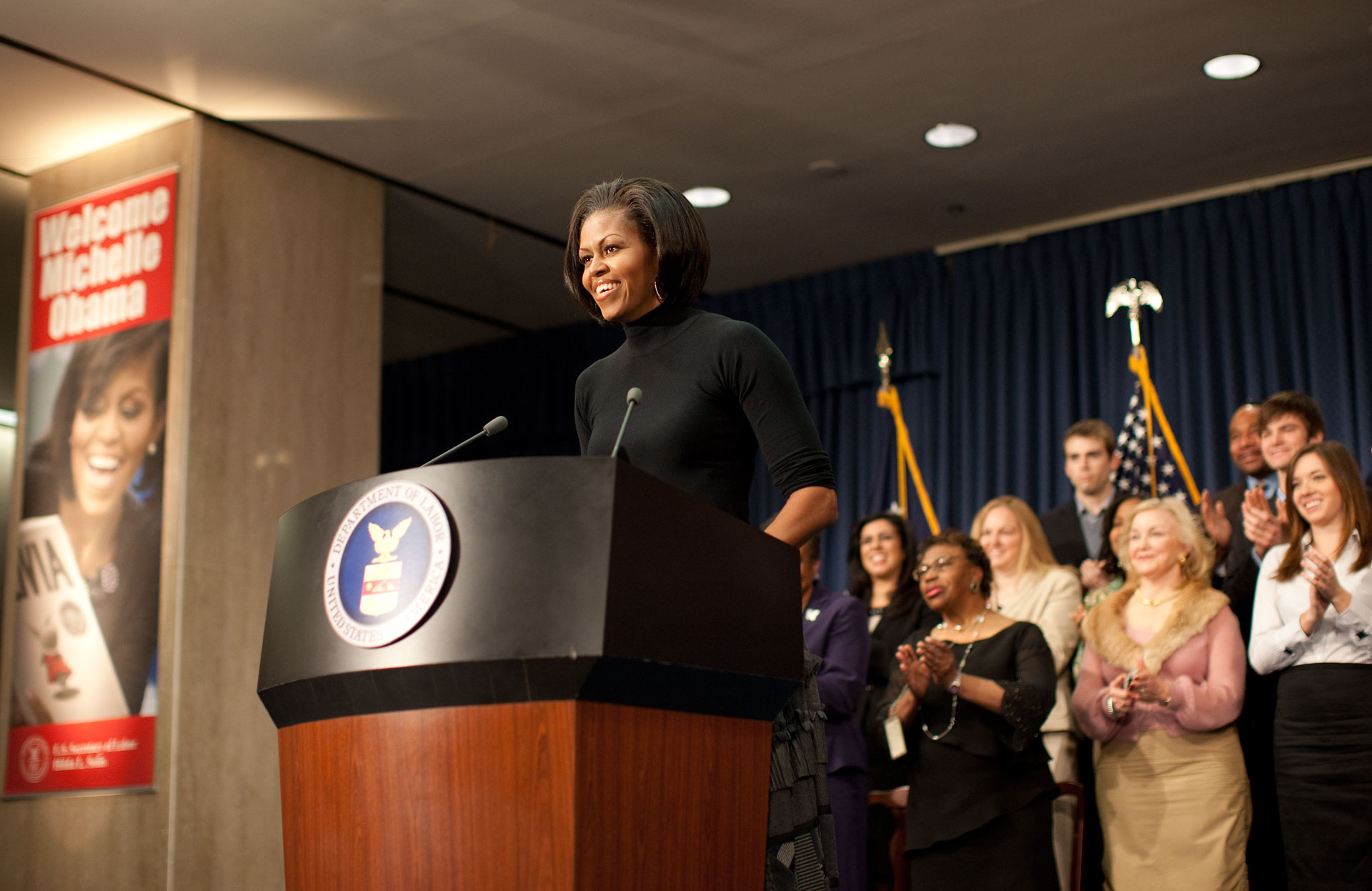 First Lady at Labor Department Headquarters