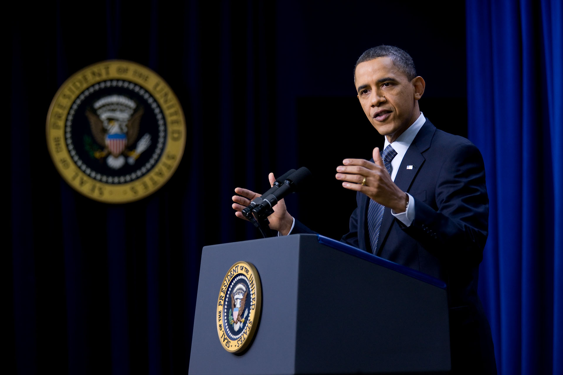 President Obama Answers Questions During a Press Conference