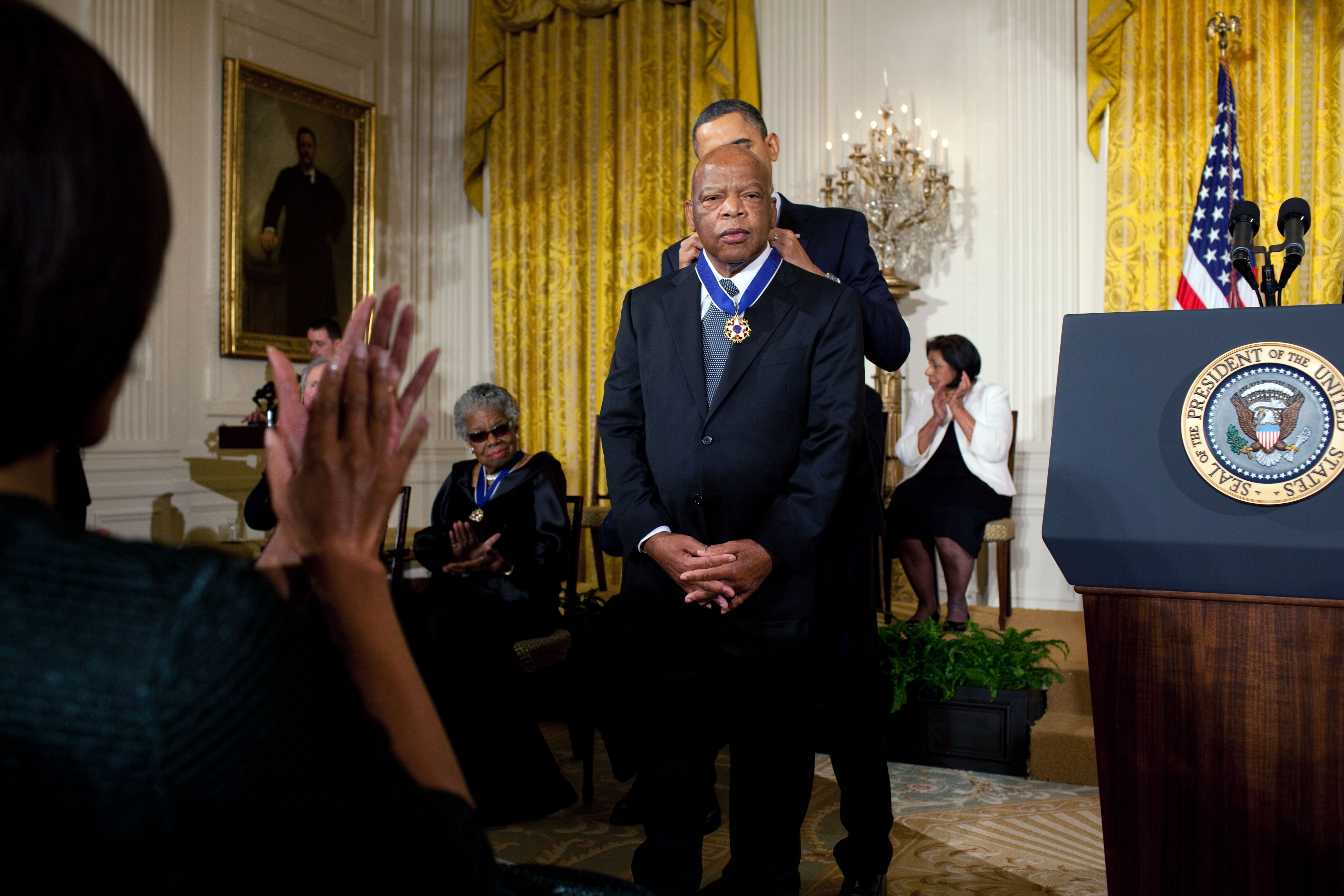 President Barack Obama awards the 2010 Presidential Medal of Freedom to John Lewis