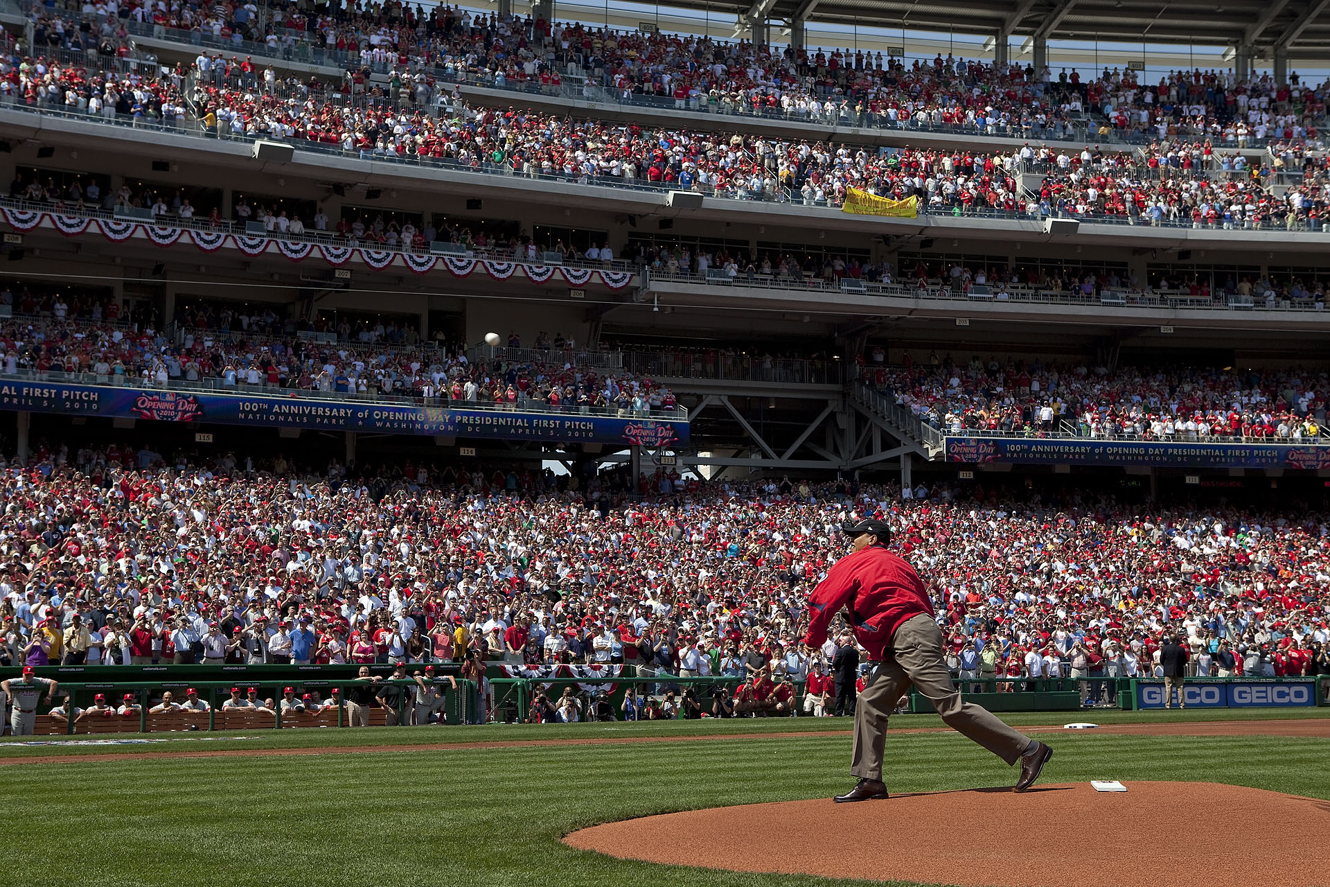 President Obama Throws Out First Pitch at Nationals Opening Day