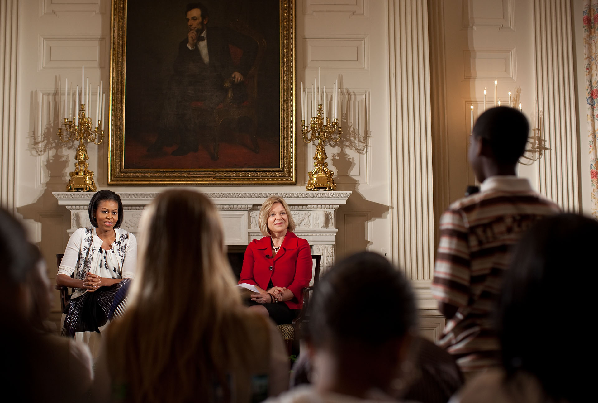 First Lady Michelle Obama and Susan Swain of C-Span