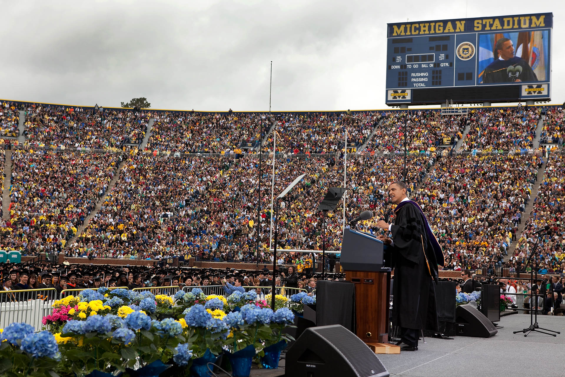 President Obama Delivers Commencement Speech in Michigan