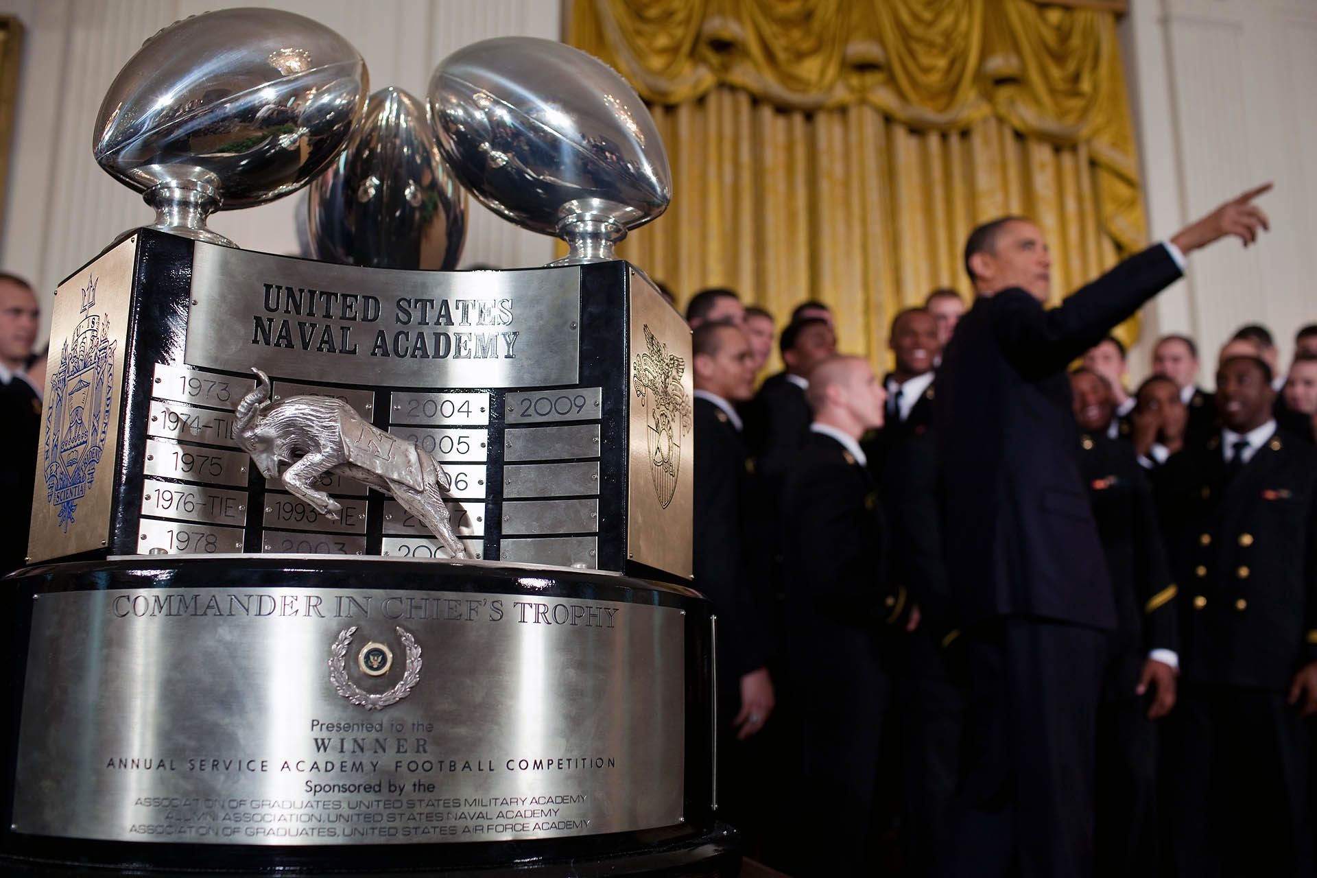 President Obama Presents Commander-in-Chief Trophy