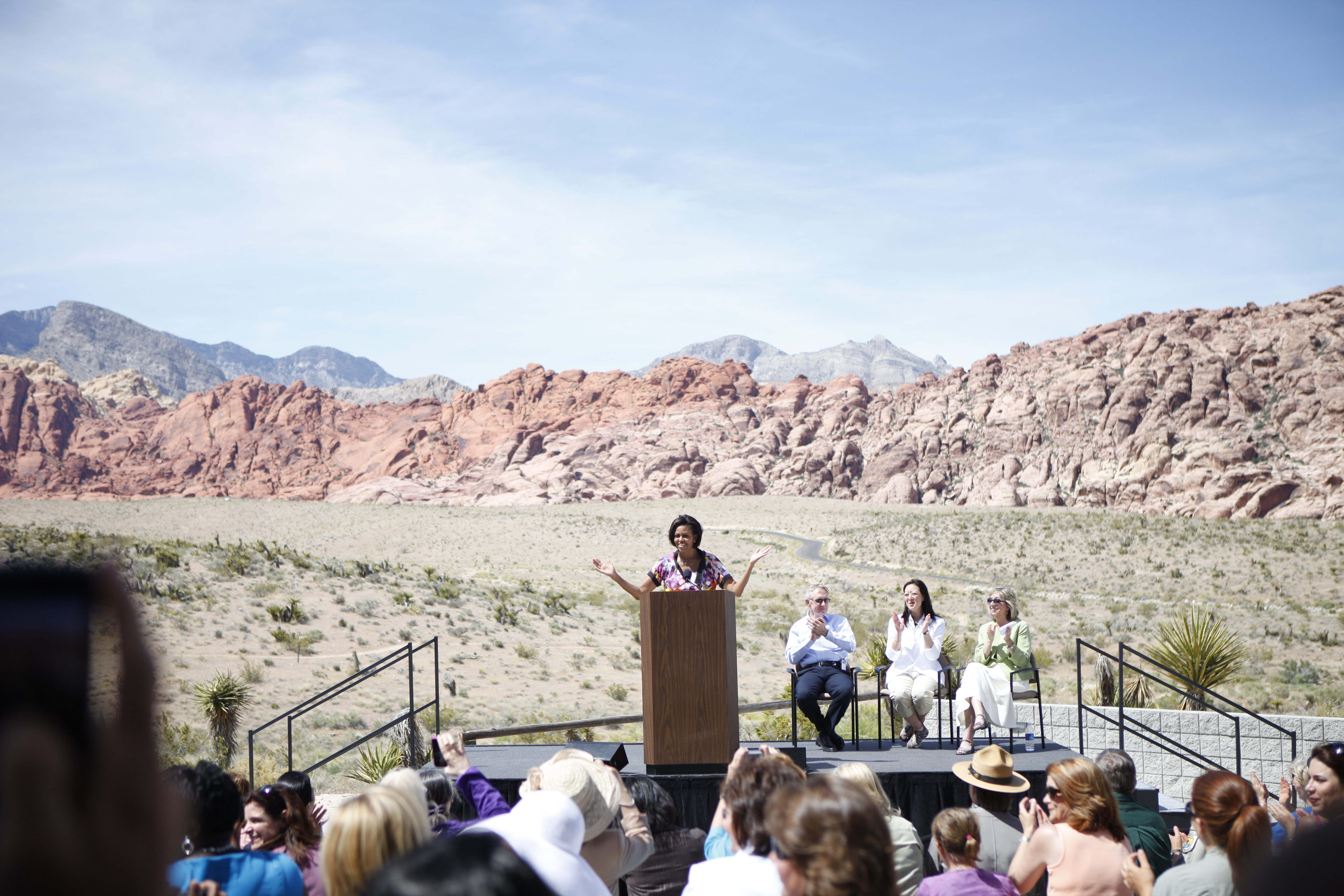 First Lady Michelle Obama launches at Red Rock Canyon with Senator Harry Reid