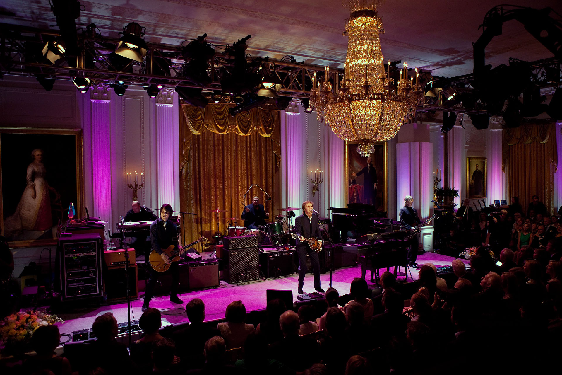 Paul McCartney, recipient of the Gershwin prize, performs in the East Room 