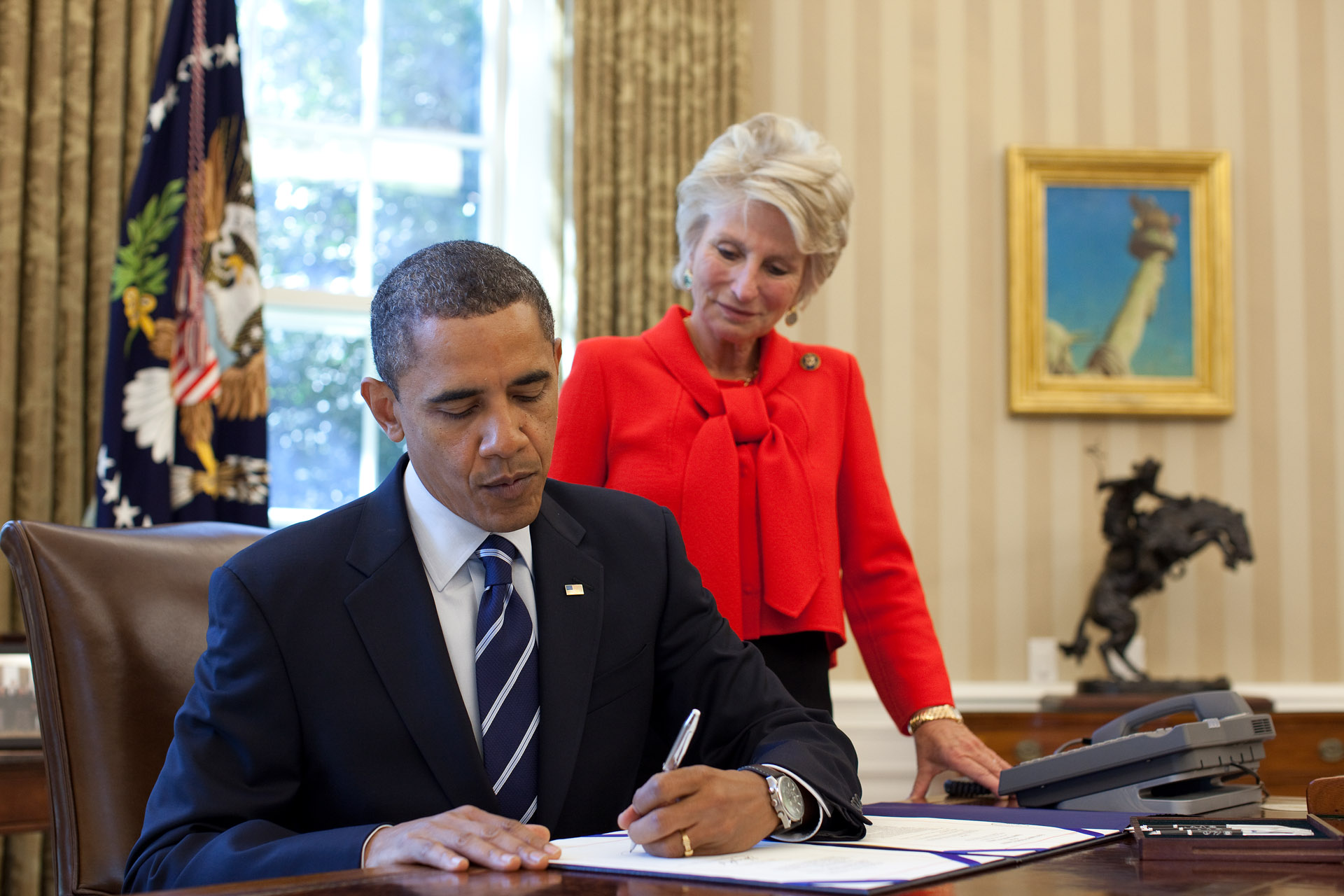 President Barack Obama signs the Reducing Over Classification Bill