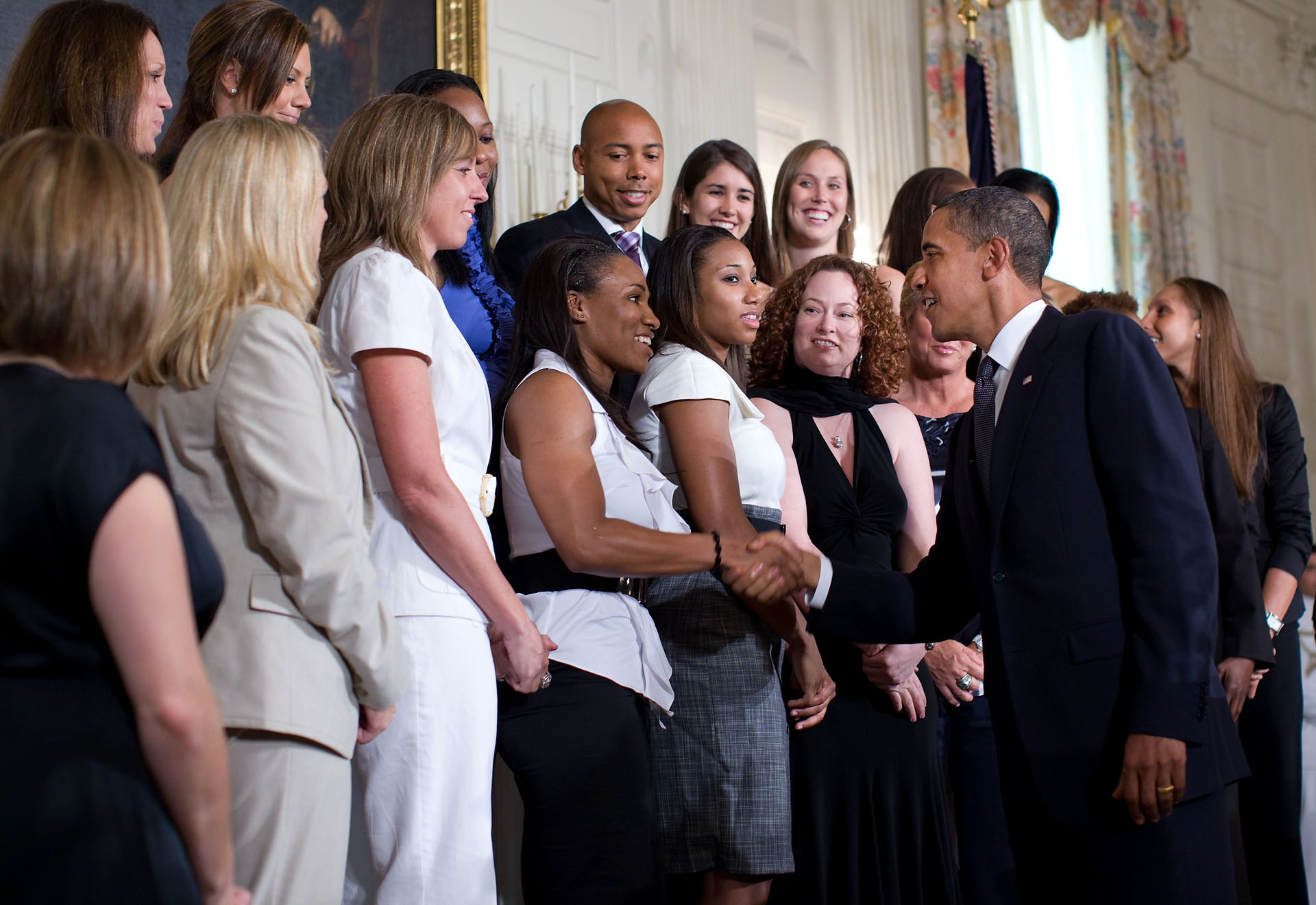 President Obama Shakes Hands with Temeka Johnson