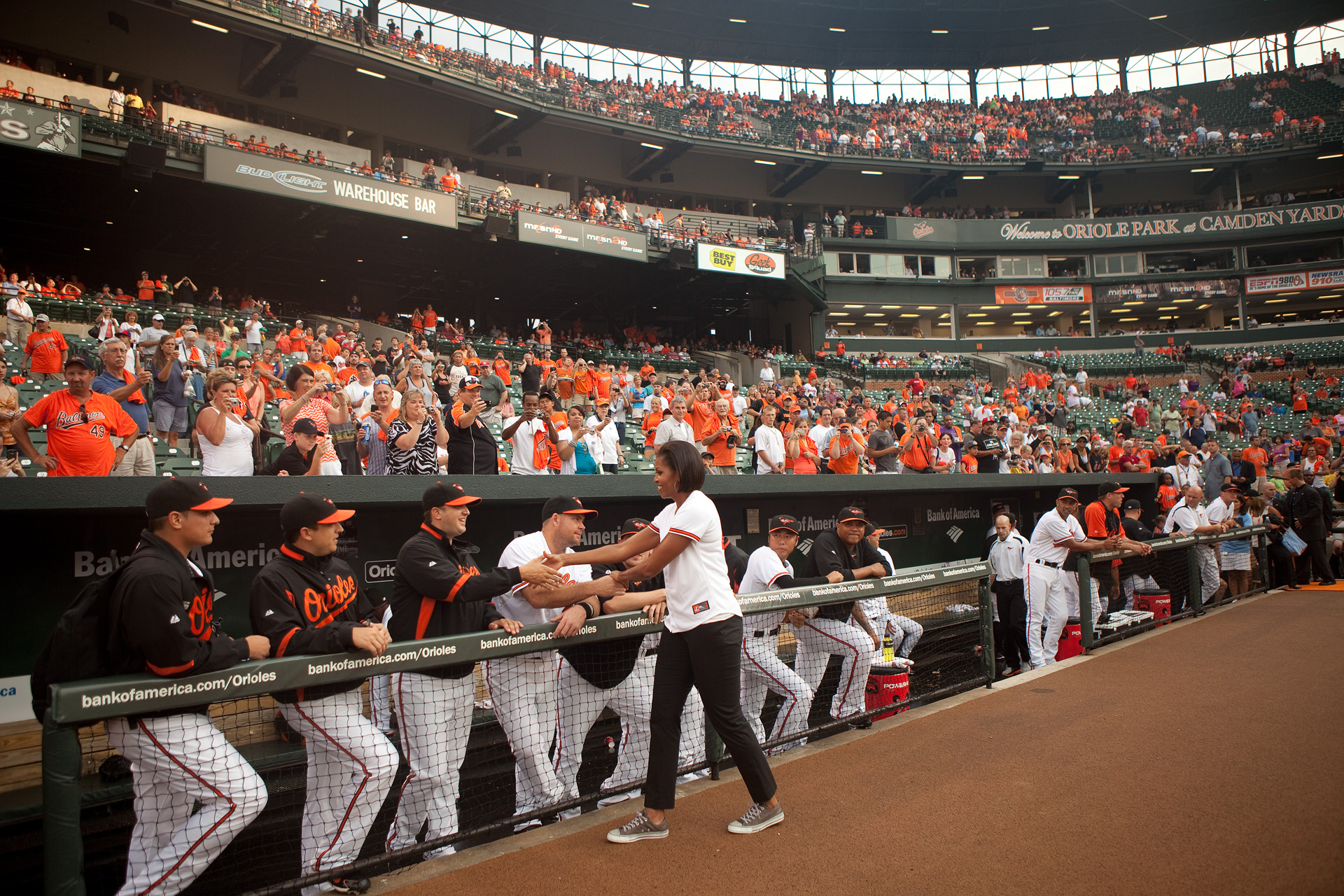 The First Lady Greets the Baltimore Orioles