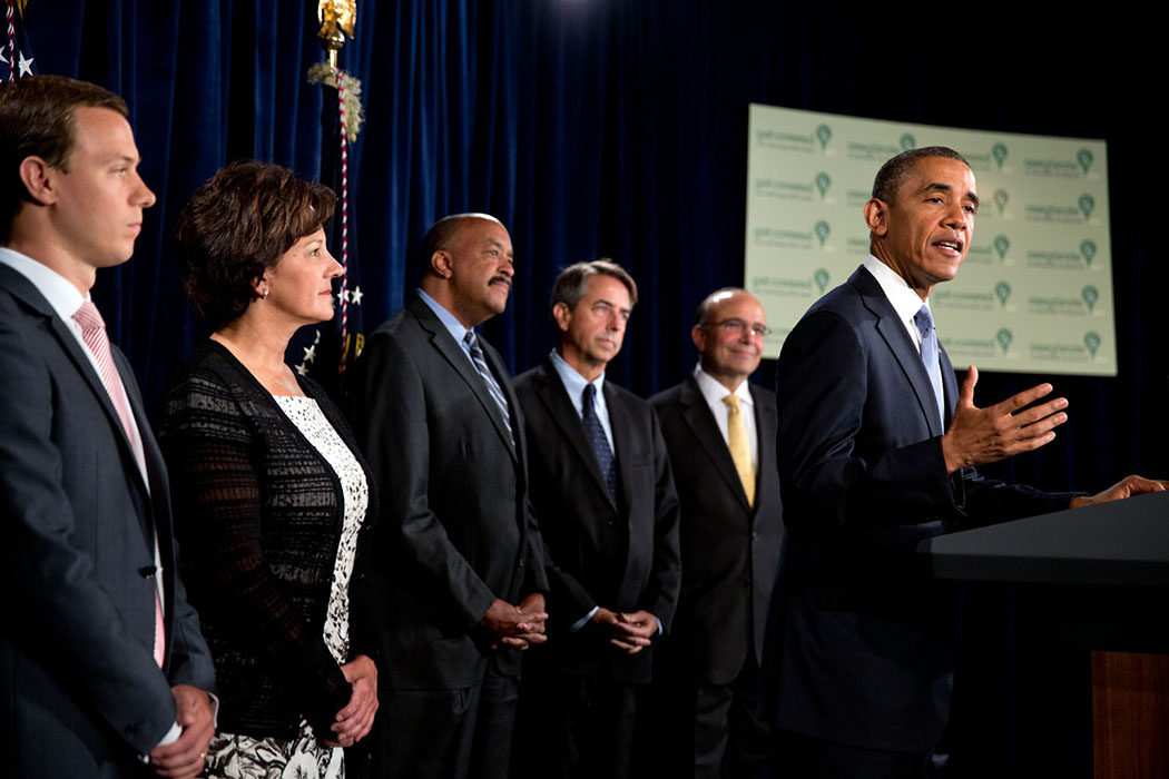 President Barack Obama delivers a statement on the Affordable Care Act