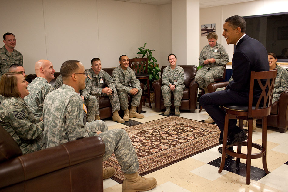 President Talks to Troops in Alaska