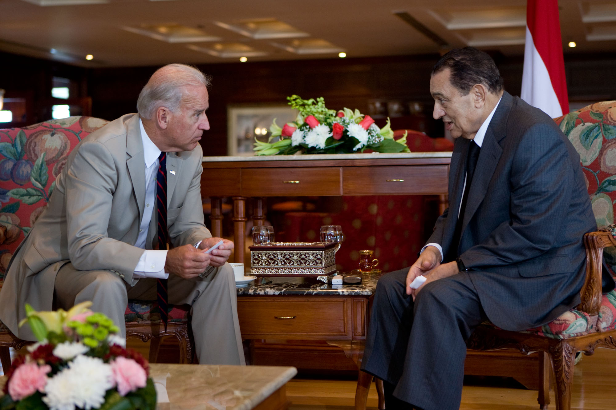 Vice President Joe Biden meets with Egyptian President Hosni Mubarak in Sharm El Sheikh, Egypt