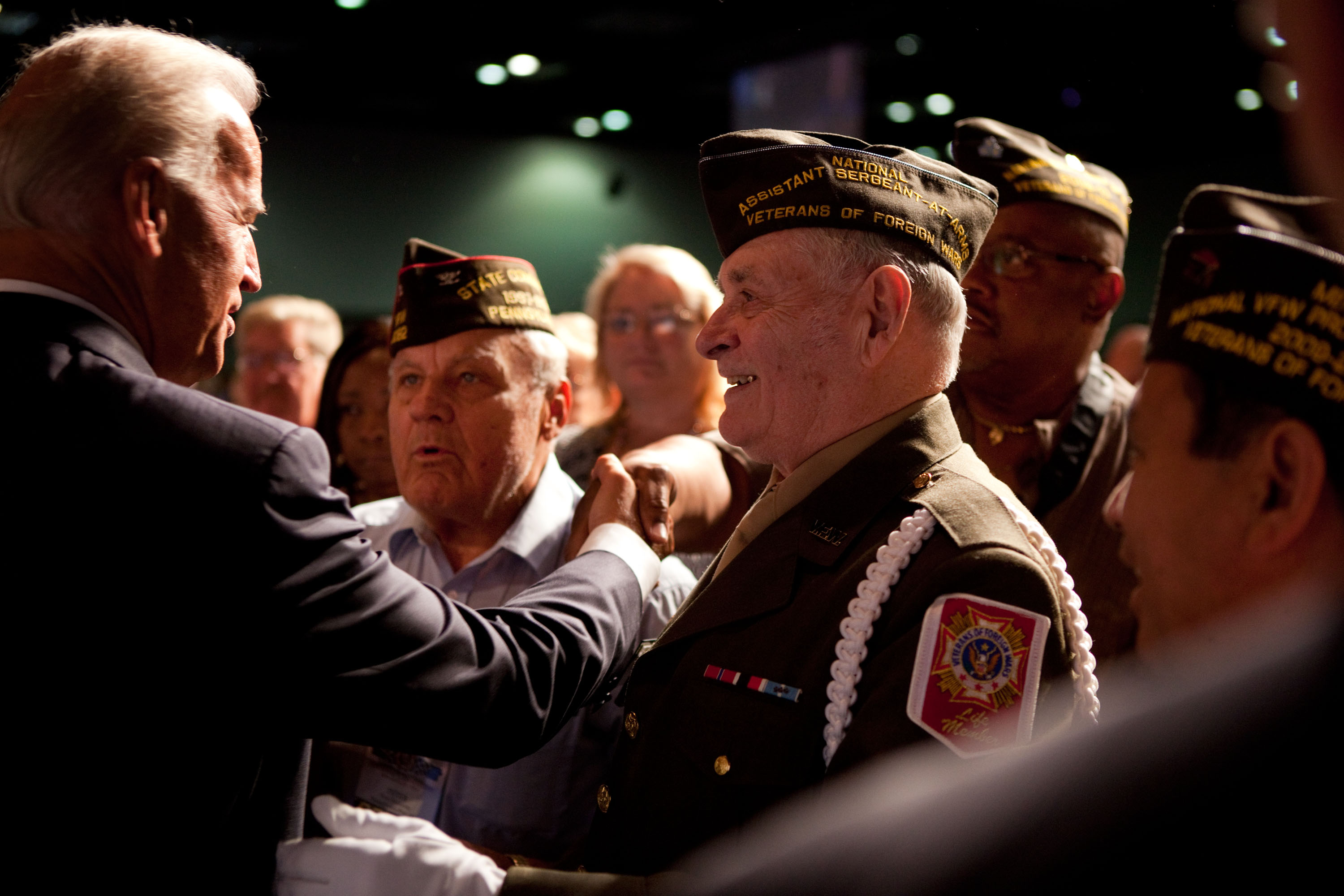 Vice President Joe Biden Shakes Hands at the 111th Veterans of Foreign Wars Convention After Speaking on Iraq