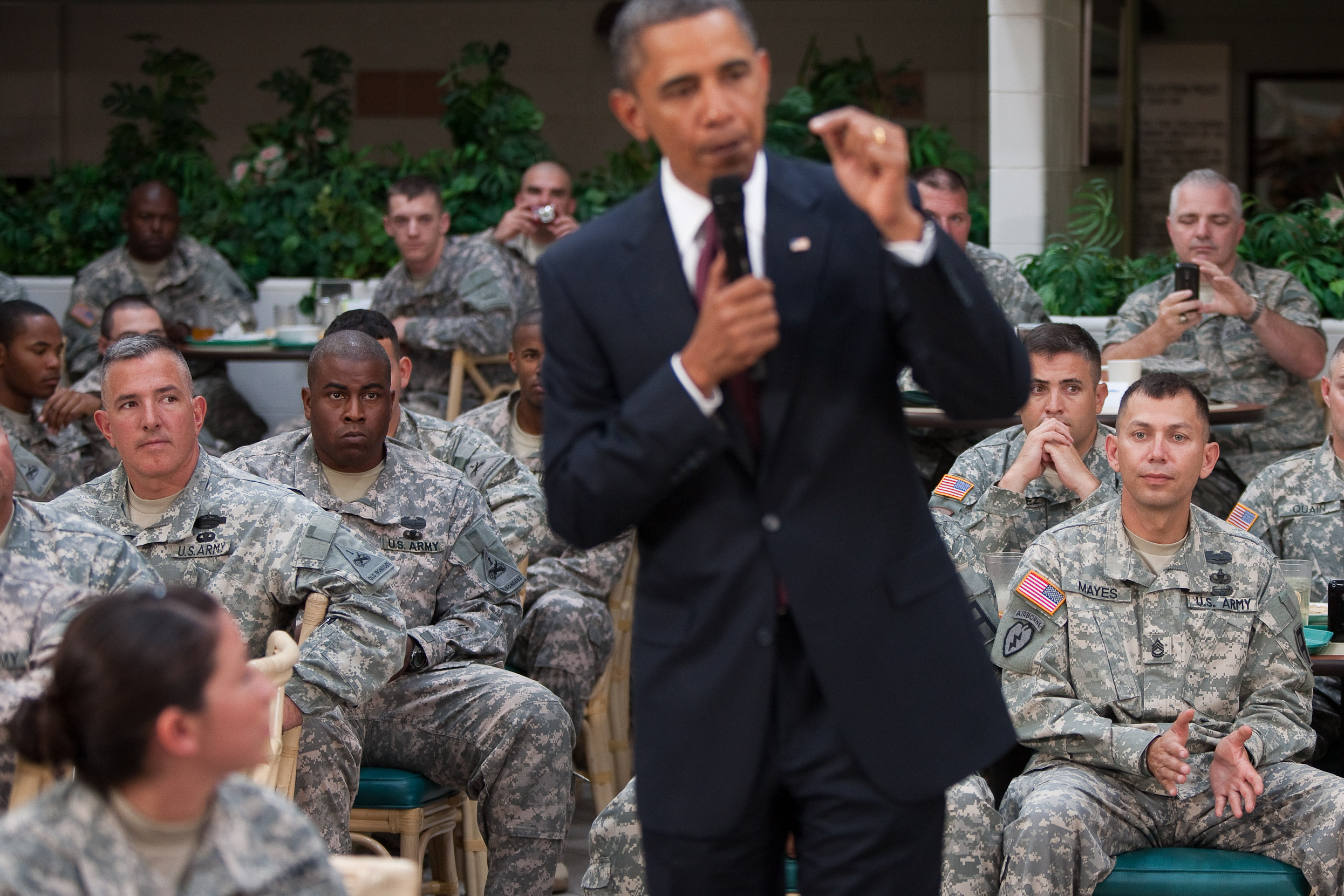 President Barack Obama Speaks to Members of the Military at Fort Bliss in El Paso