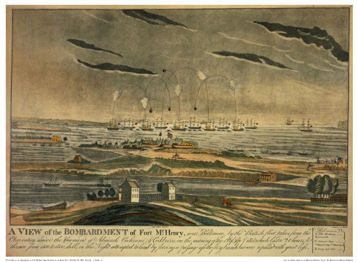 A view of the bombardment of fort mchenry
