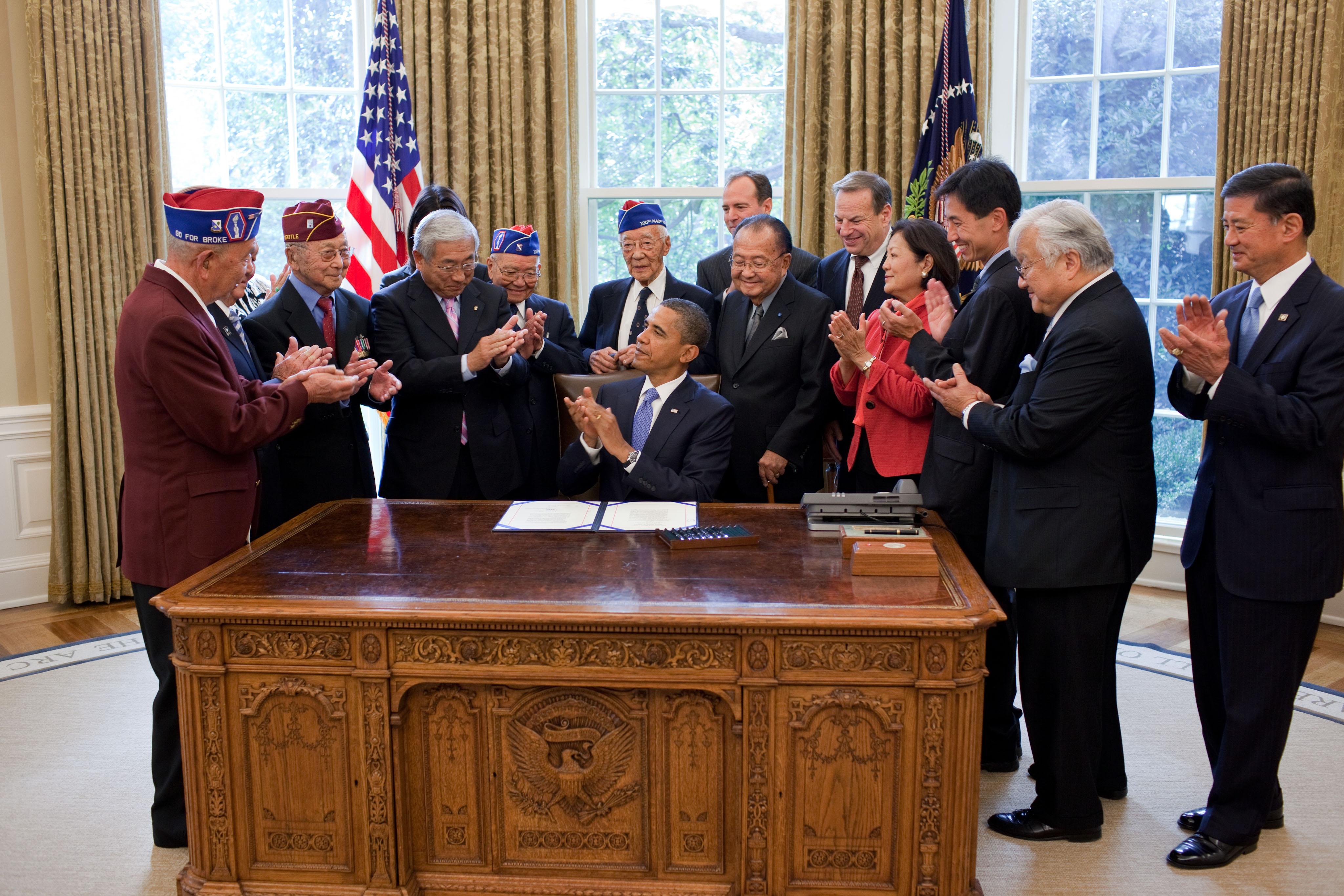 President Obama Signs Bill Granting Congressional Gold Medal to the 100th Infantry Battalion and the 442nd Regimental Combat Team