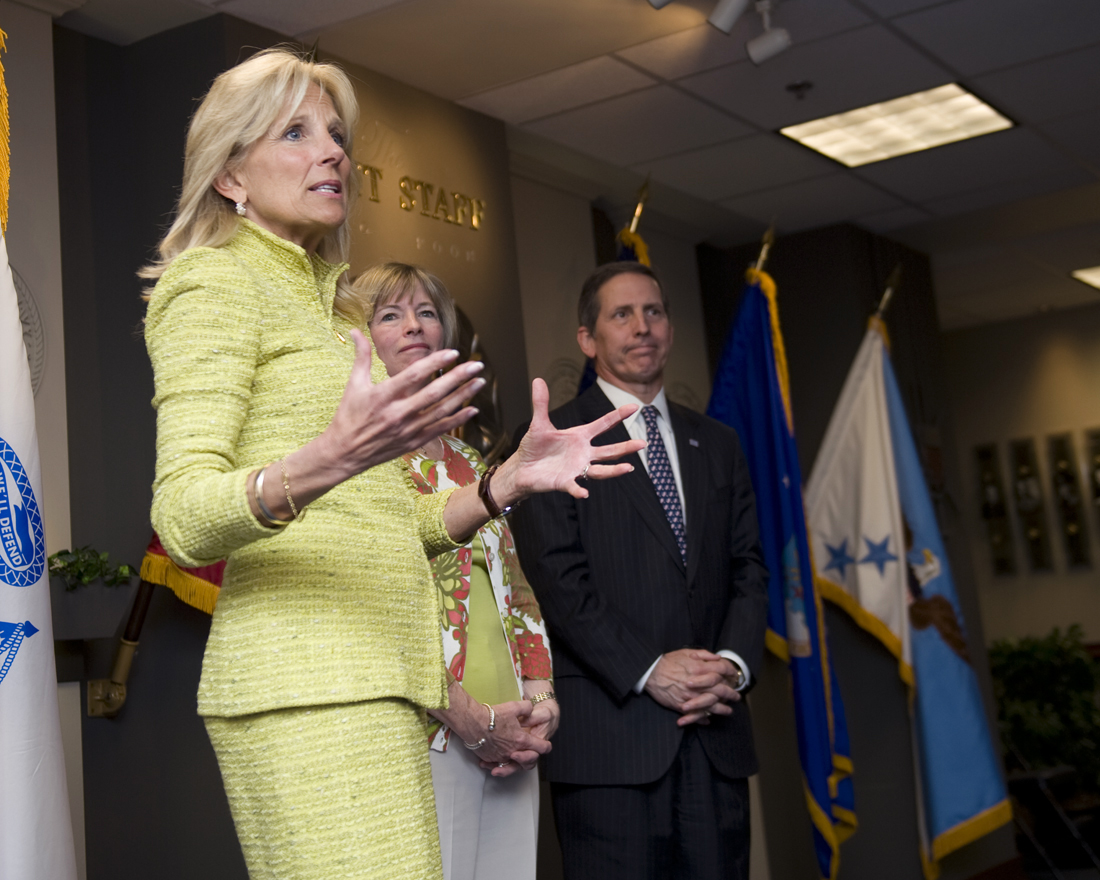 Dr Jill Biden at a Joining Forces event at the Pentagon