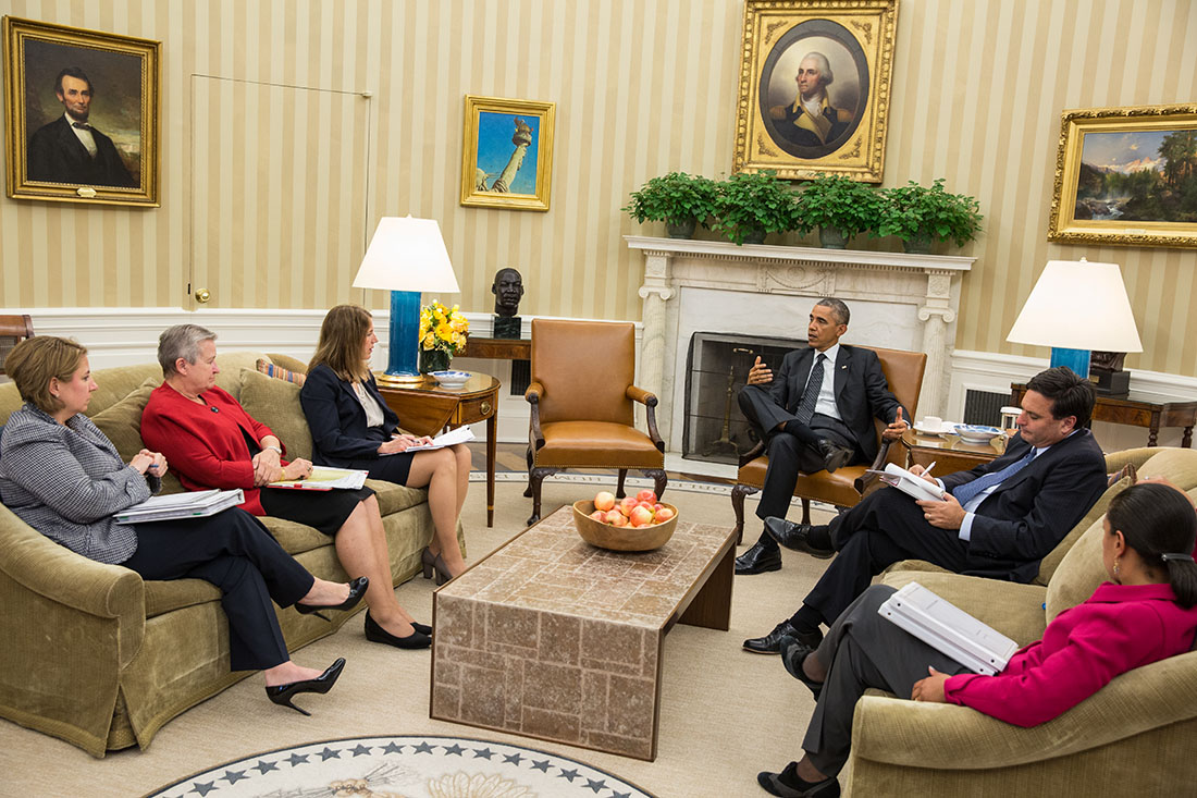 President Obama meets with Ebola Coordinator Ron Klain and Officials
