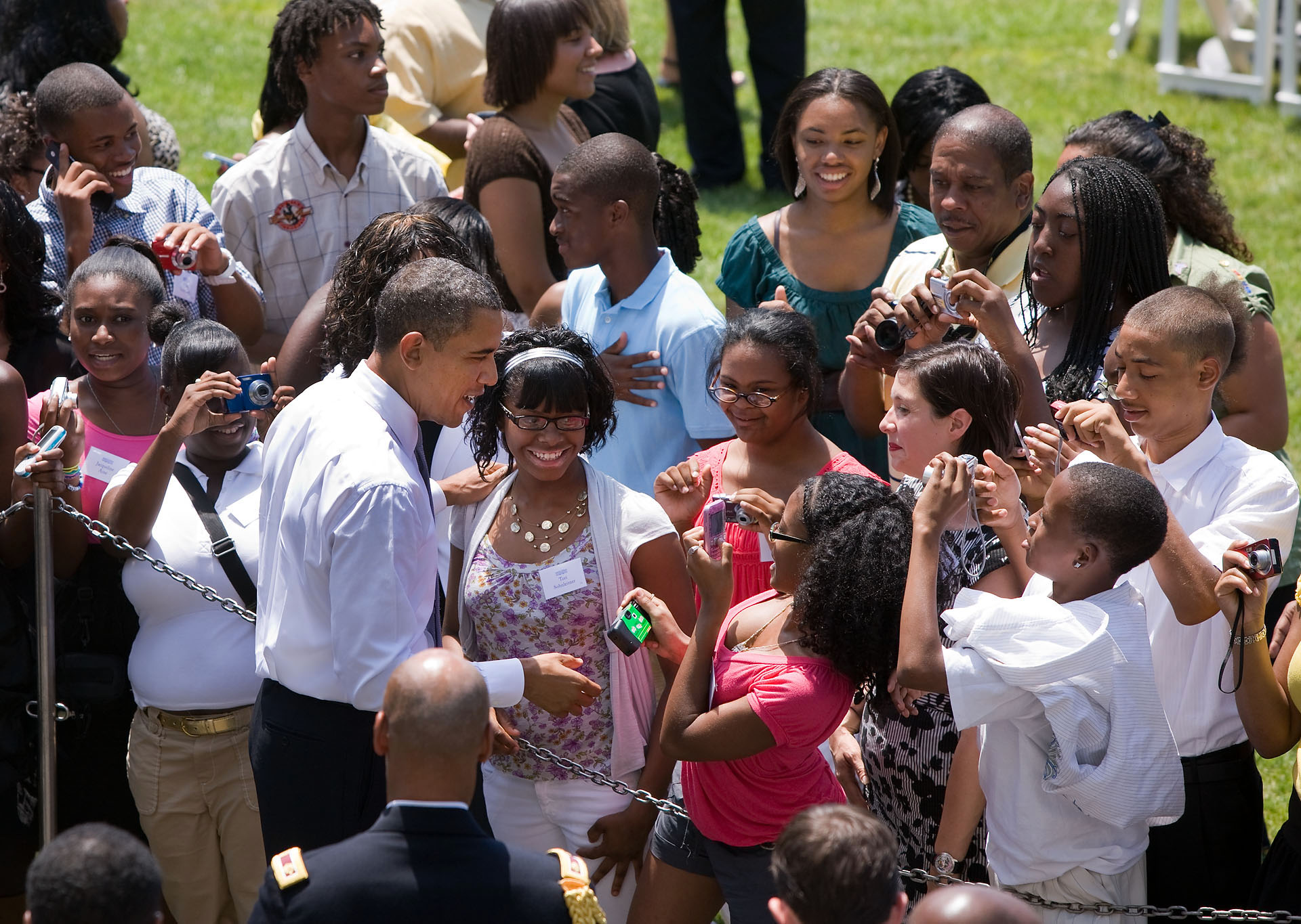 President Obama Greets Kids at Fatherood Barbecue