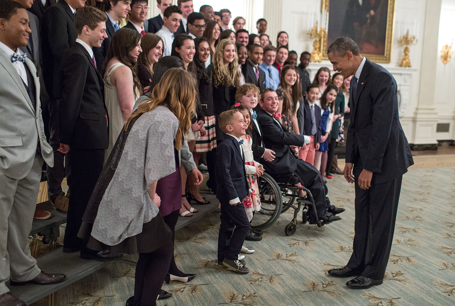 President Obama Mingles at the White House Student Film Fest 2015