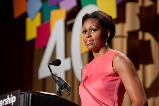 First Lady Michelle Obama speaks at the National Partnership for Women & Families 