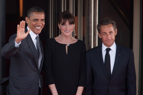 President Obama with President Sarkozy and Carla Bruni