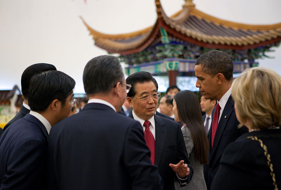 President Barack Obama and President Hu Jintao Together 