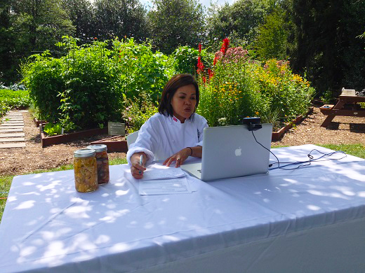 White House Executive Chef Cris Comerford took Maker Camp campers on a virtual field trip of the White House Kitchen Garden
