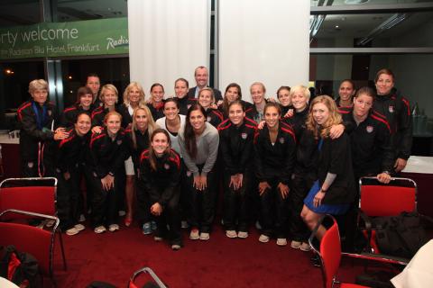 The Presidential Delegation with Team USA  in Frankfurt for Women's World Cup