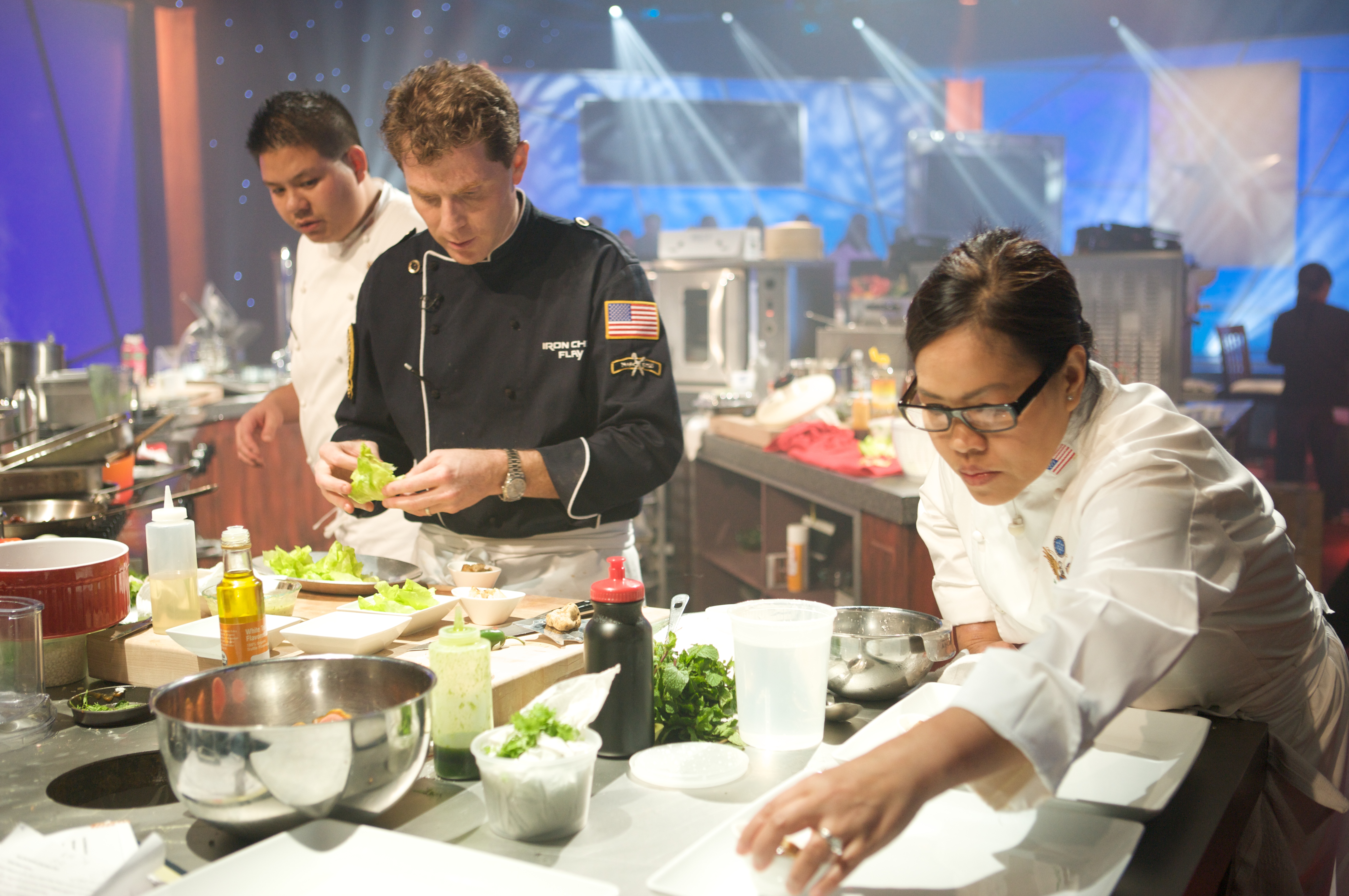 White House Executive Chef Comerford and Bobby Flay on Iron Chef