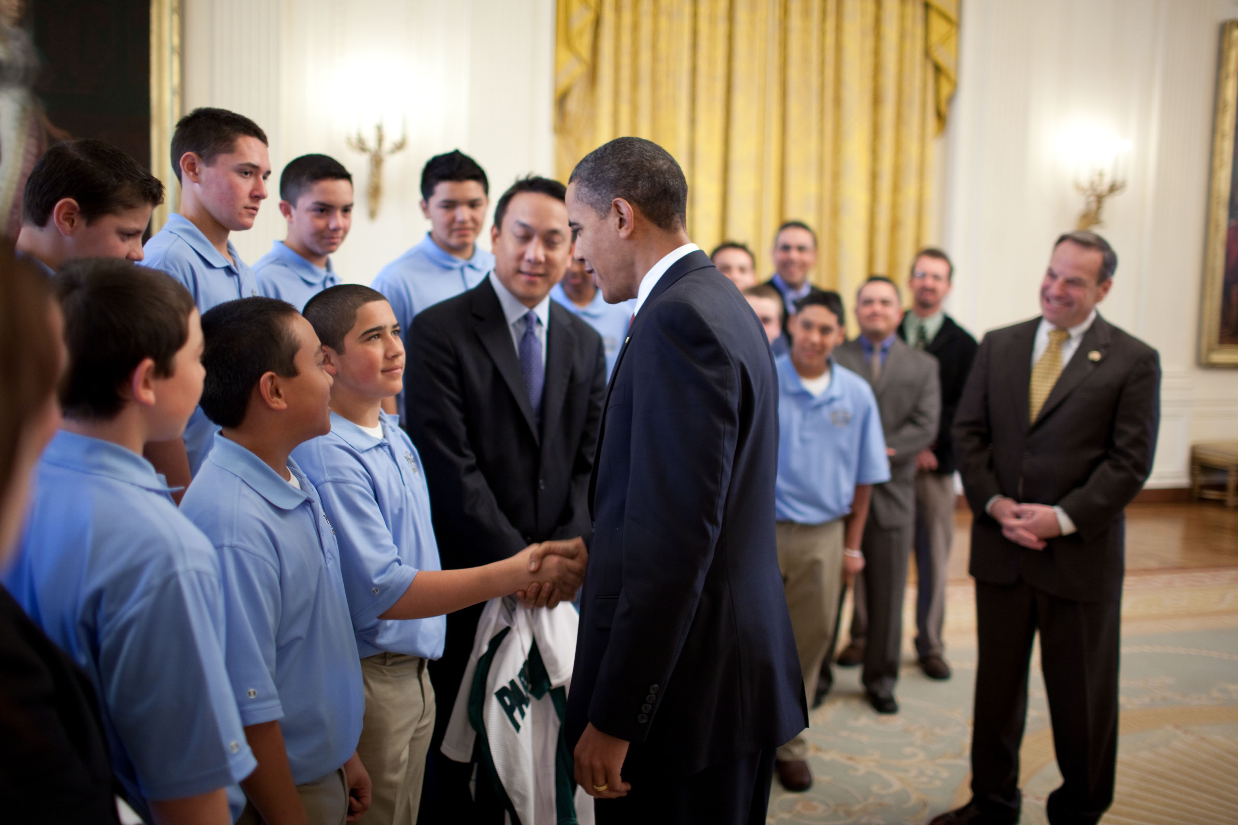 The President Meets the Park View Little League Team