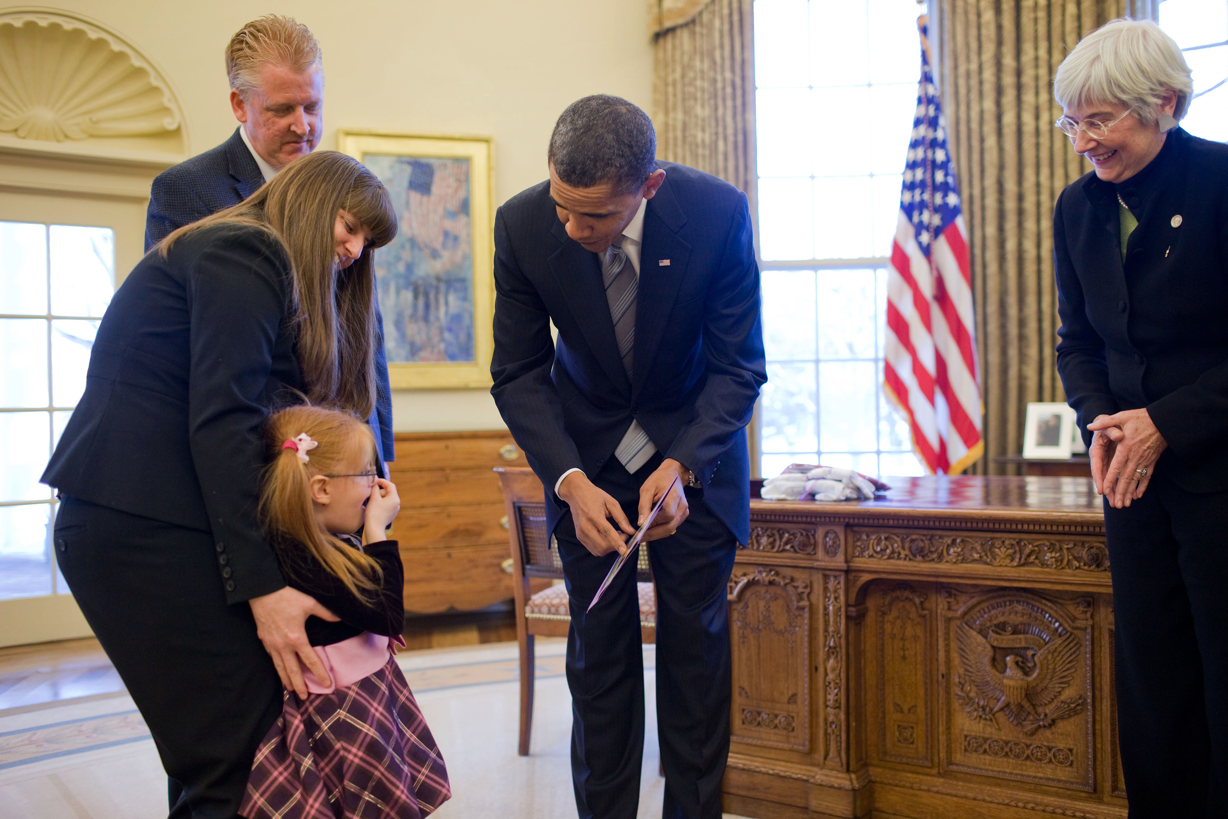 The President greets March Of Dimes ambassador families 