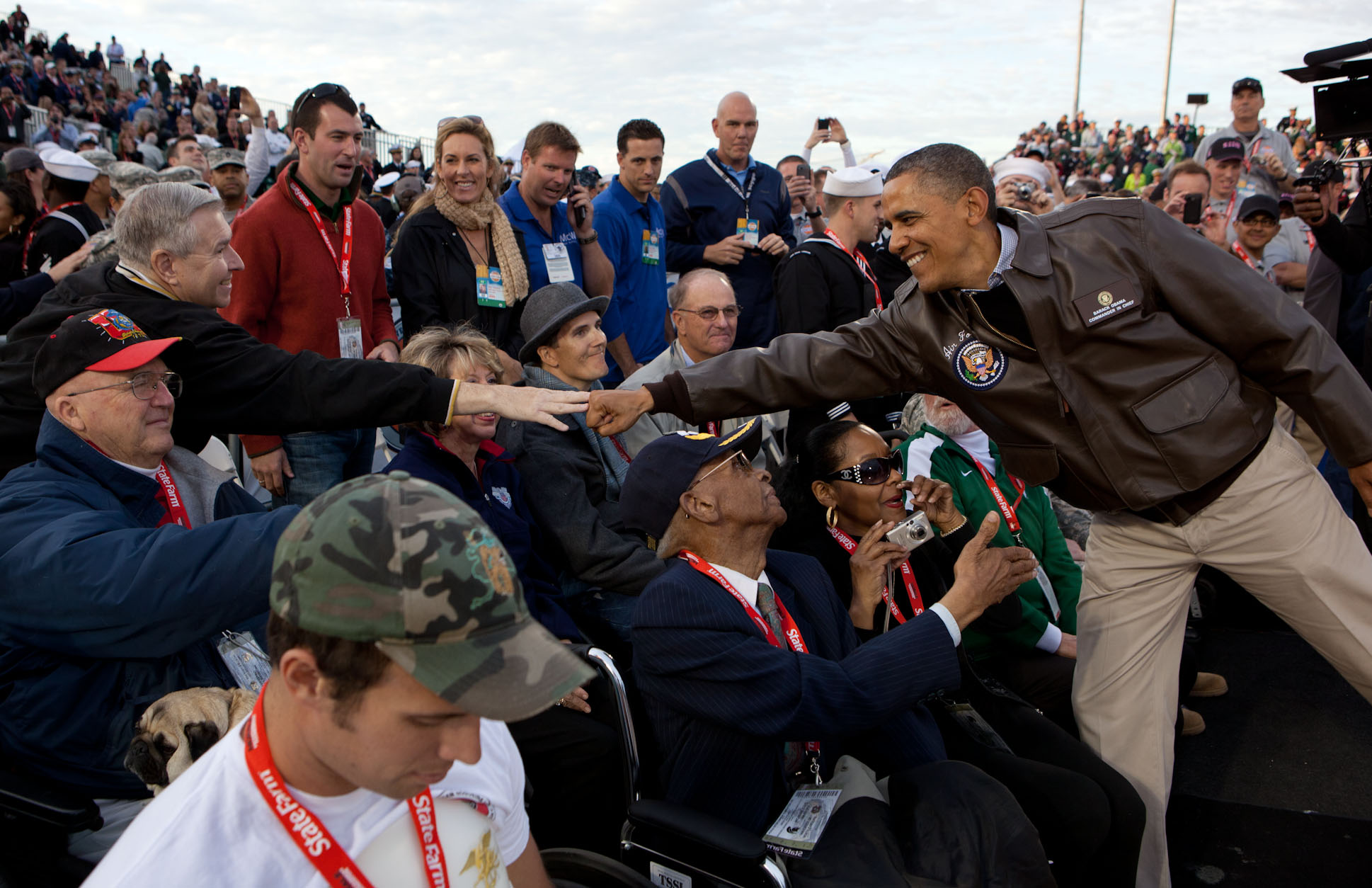 President Barack Obama Greets Veterans
