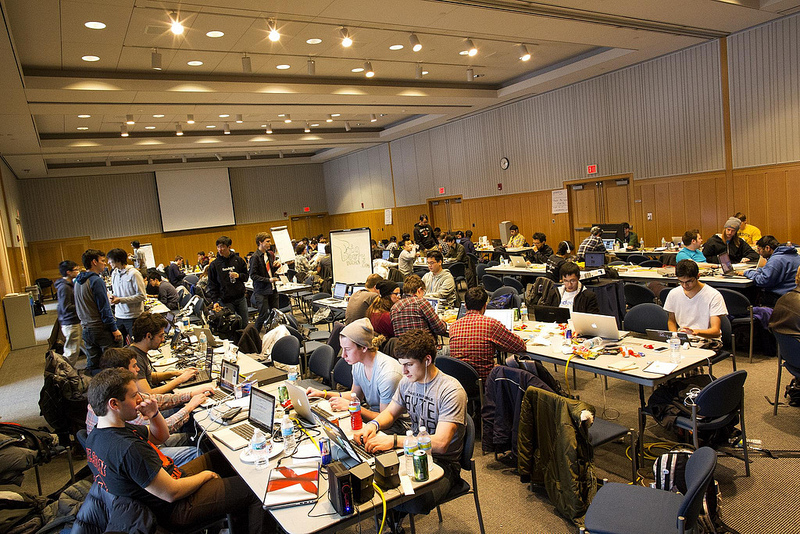 Participants in the University of Michigan's MHACKS Hackathon