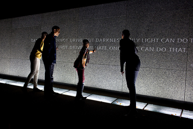 The Obama family at the Martin Luther King, Jr. National Memorial 