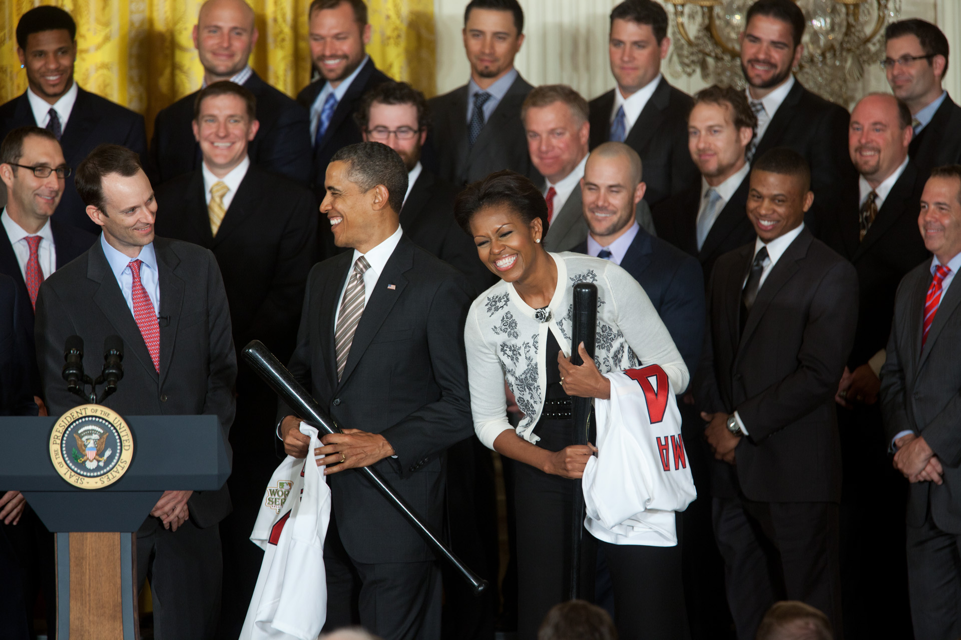 President Obama and Mrs. Obama welcome the 2011 World Series Champion St. Louis Cardinals to the White House 