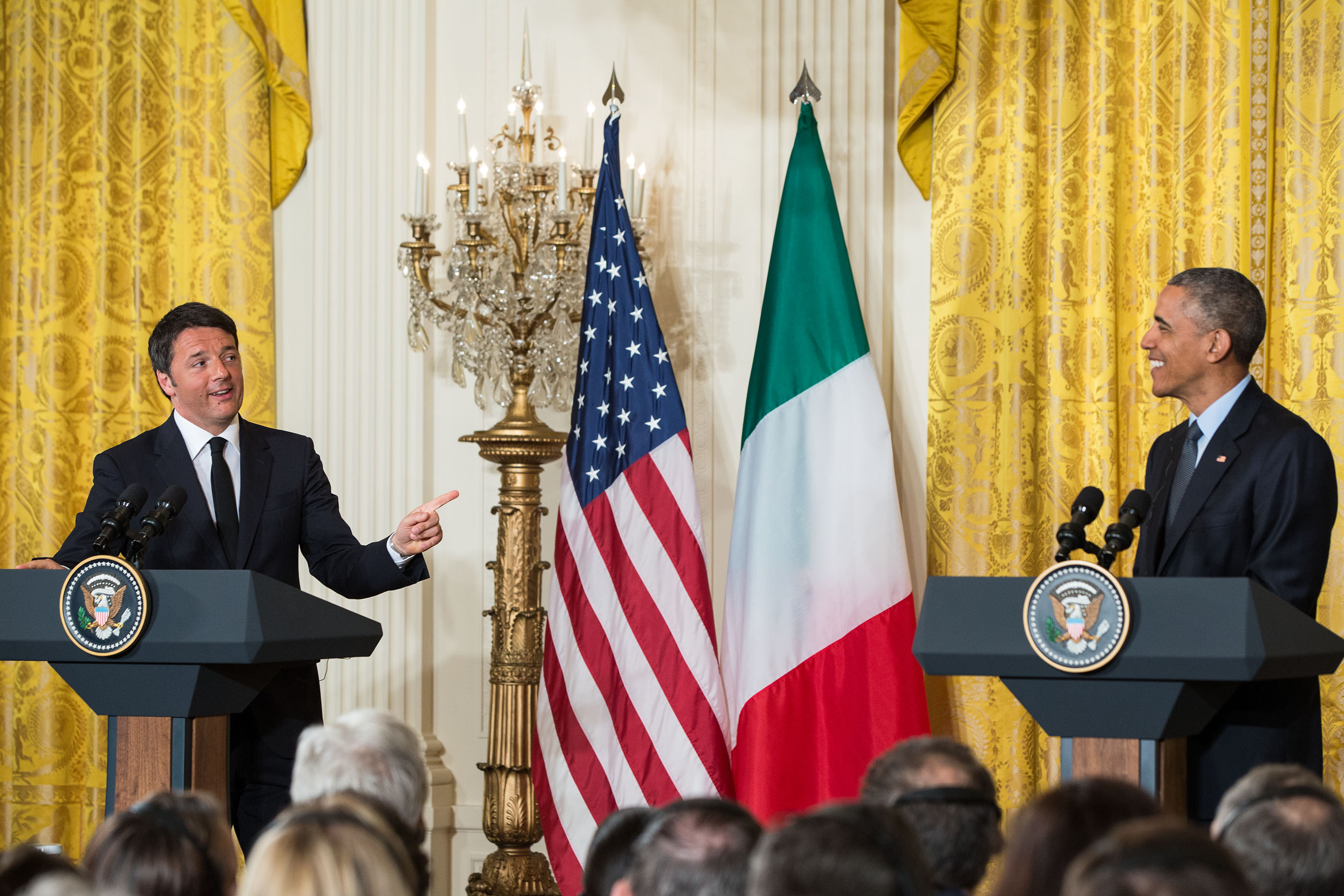 President Barack Obama and Prime Minister Matteo Renzi participate in a press conference