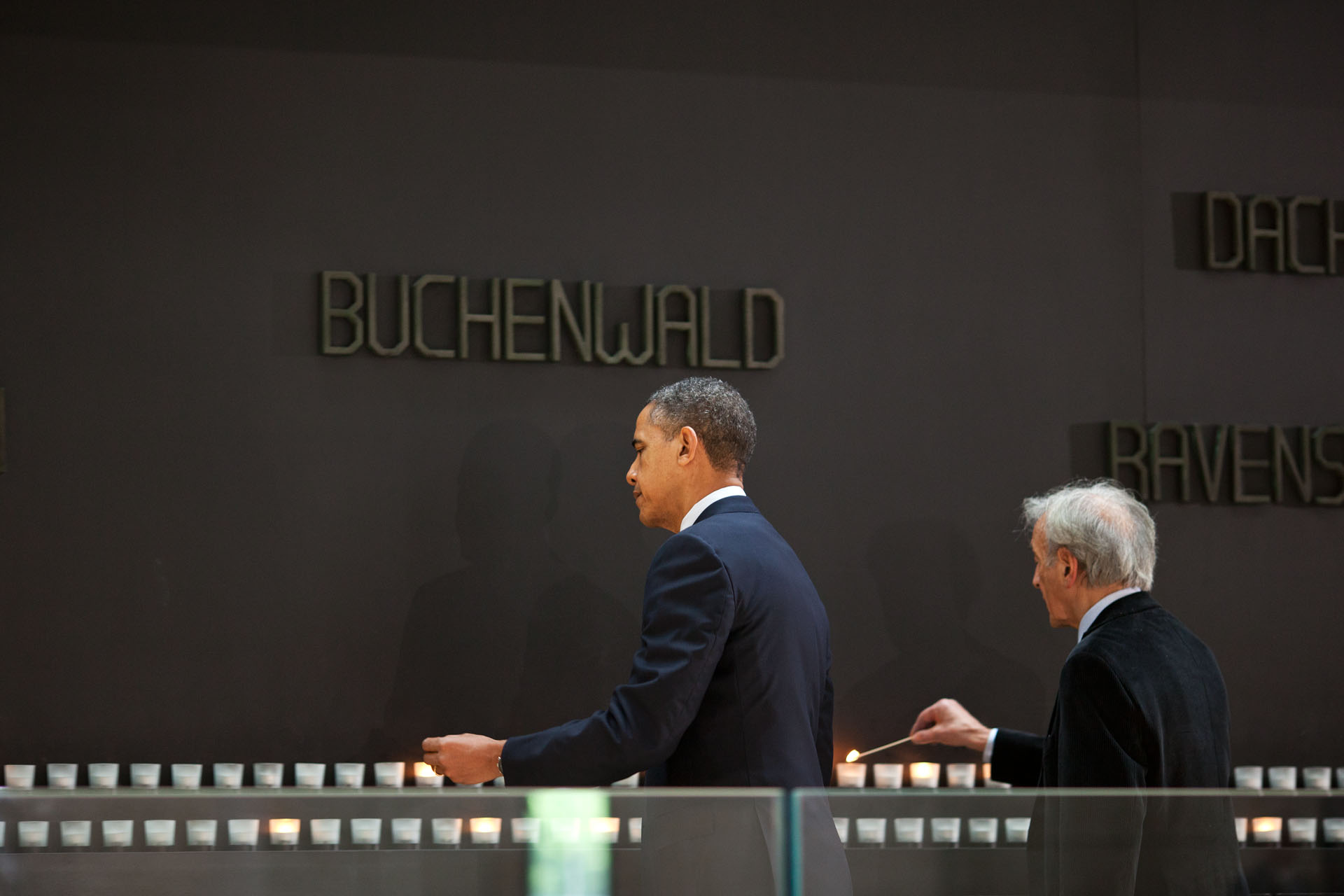 President Barack Obama and Nobel Peace Prize Laureate and Holocaust Survivor Elie Wiesel Light Candles