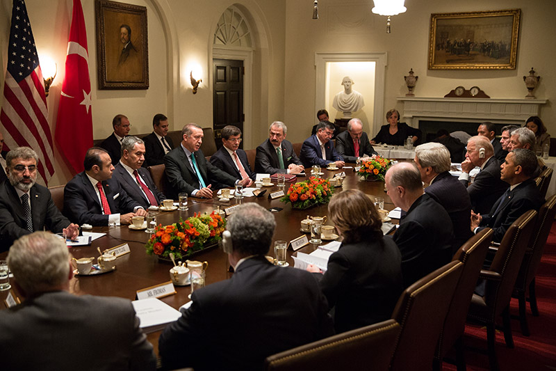 President Barack Obama and Prime Minister Recep Tayyip Erdoğan of Turkey hold a bilateral meeting