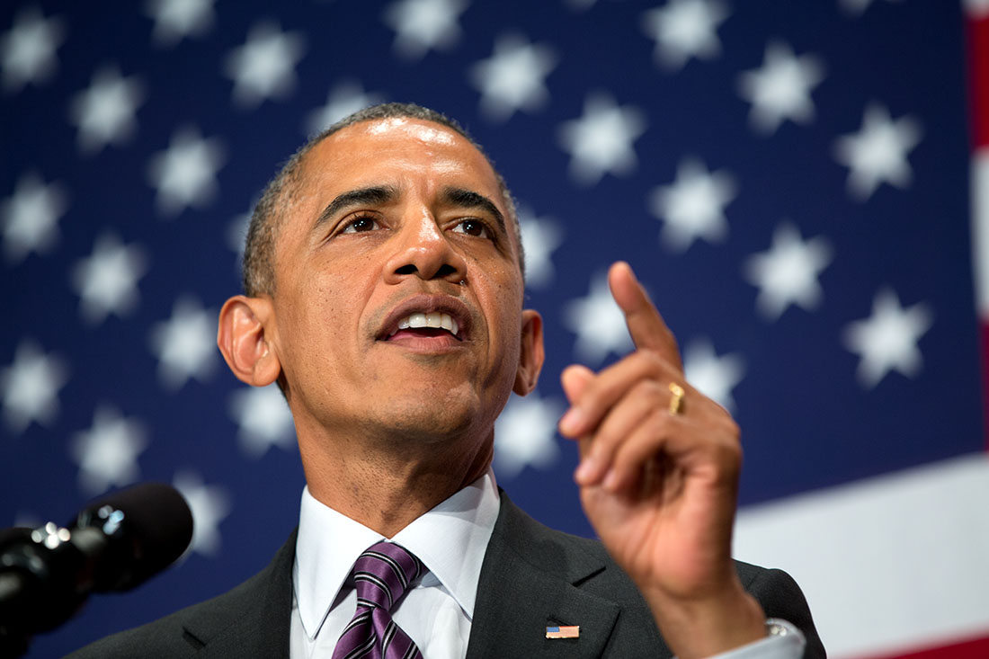 President Barack Obama delivers remarks during the League of Conservation Voters Capital Dinner