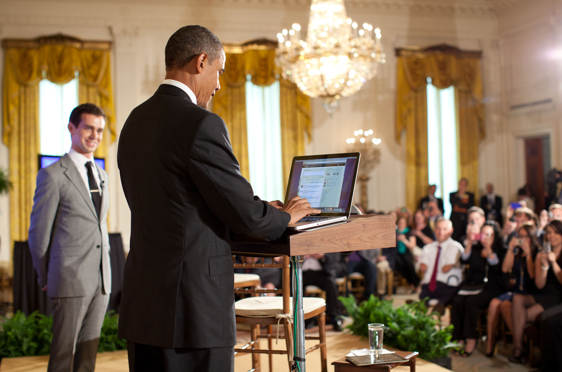 President Obama Tweets a Question During the Twitter Town Hall 