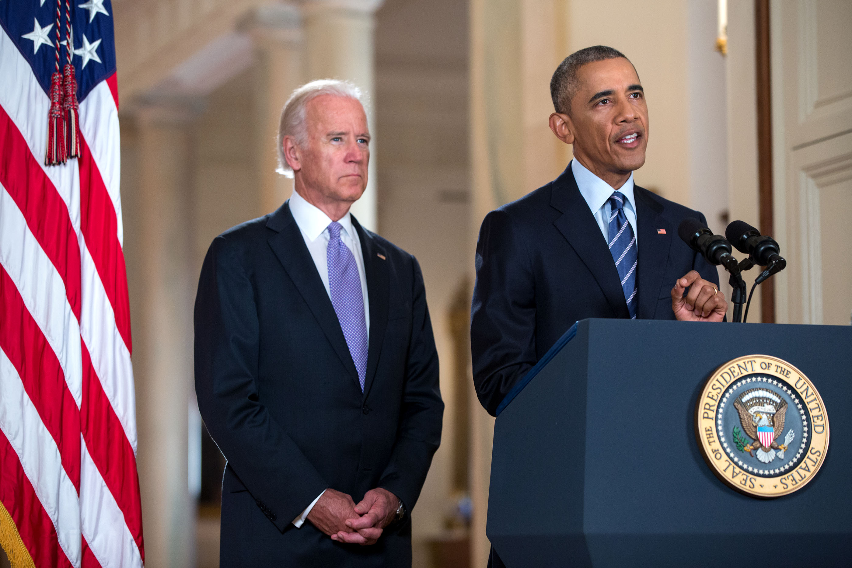 President Obama delivers a statement on the Iran nuclear agreement