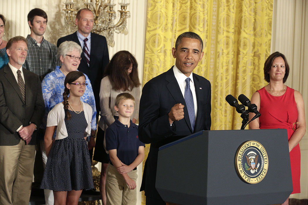 President Barack Obama delivers remarks on the Affordable Care Act's Medical Loss Ratio Refunds