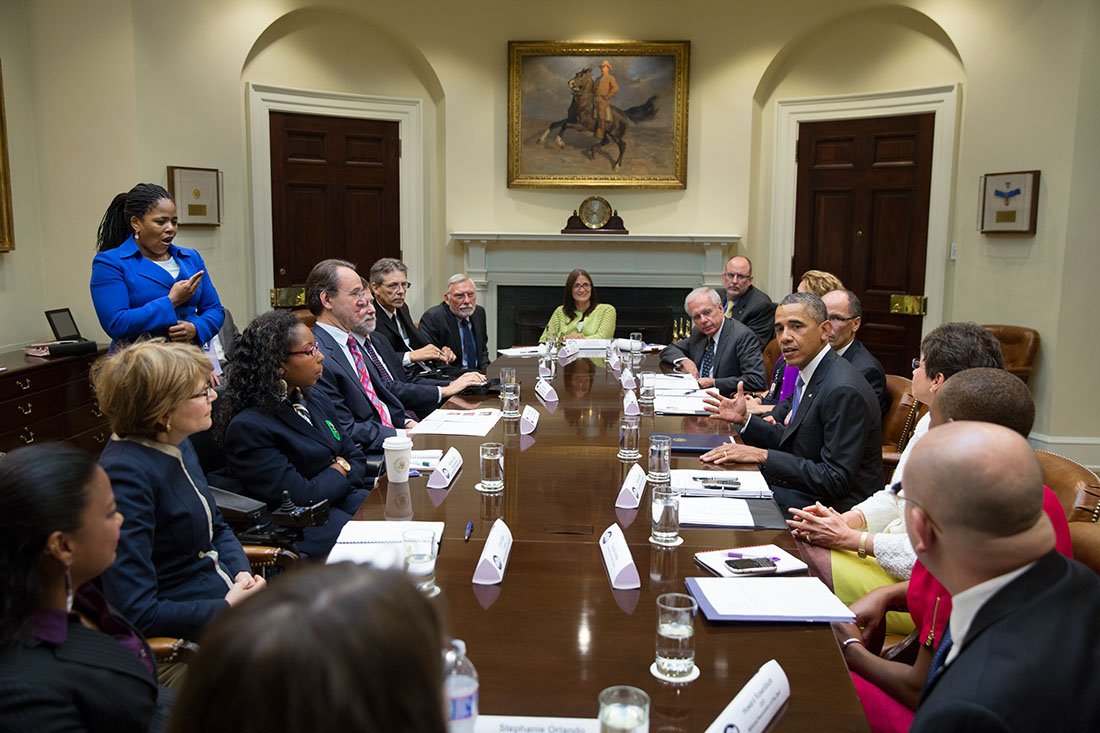 President Obama meets leaders who work with the disability community.