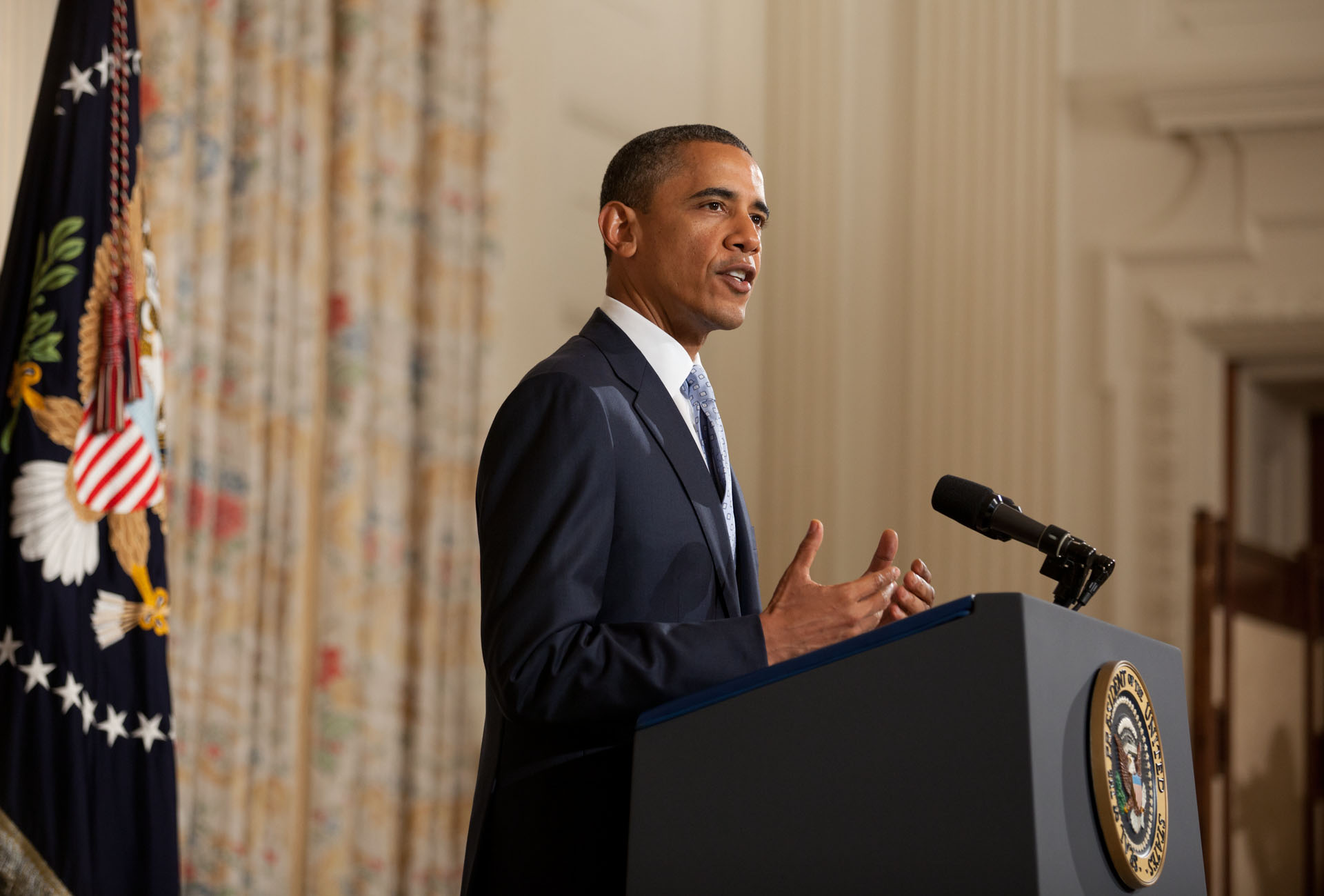 President Obama Delivers a Statement to the Press